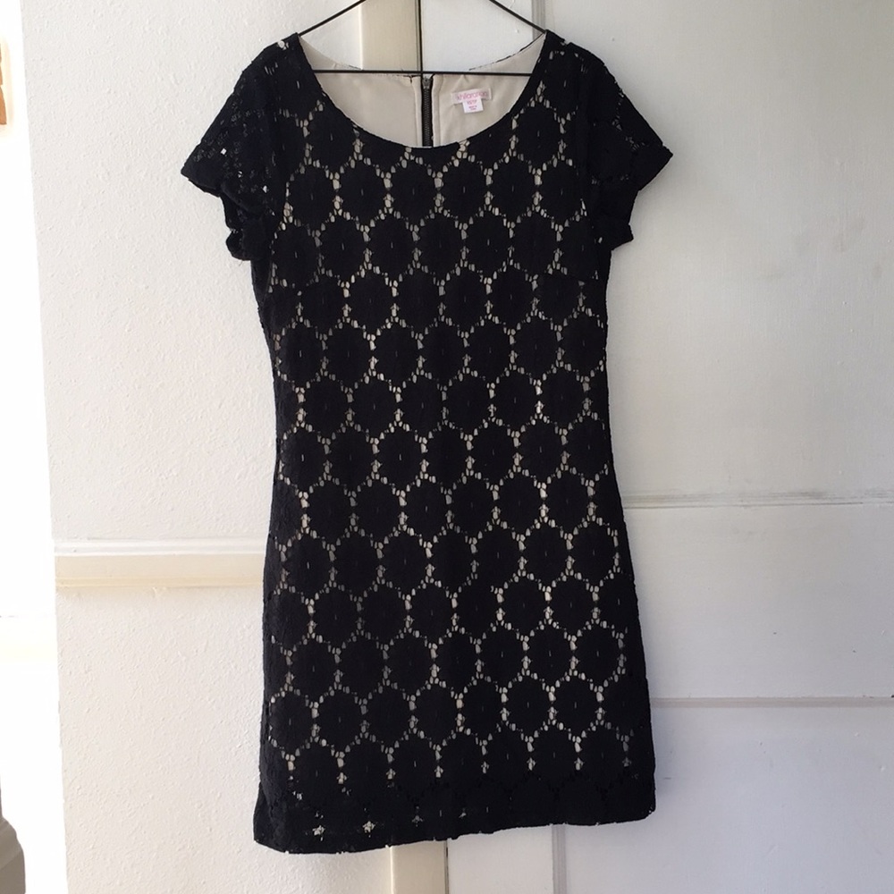 black floral lace dress